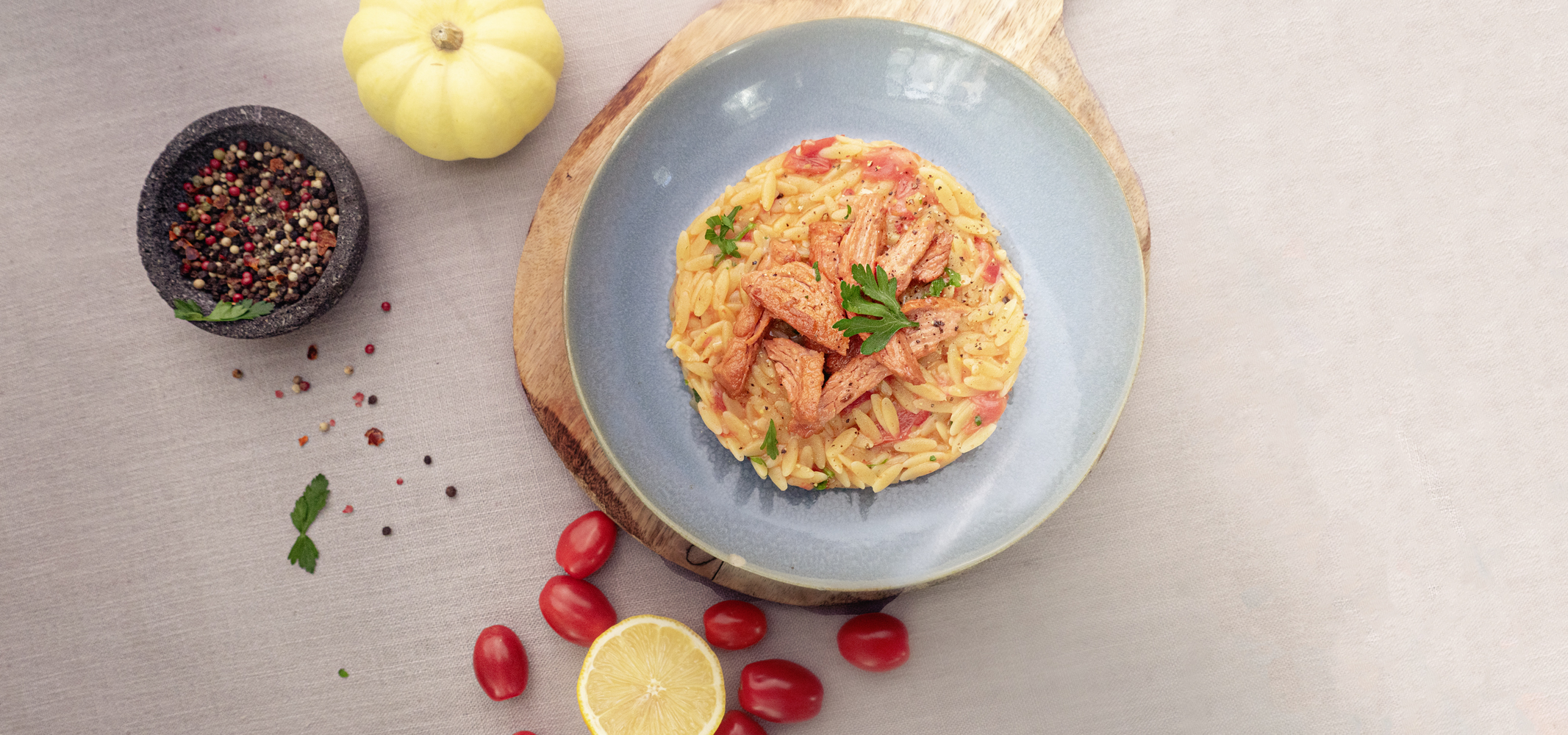 Tomaten-Orzo mit THE FILET